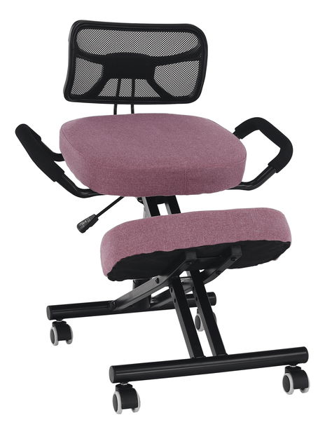 Ergonomická kancelářská židle Rusu (růžová + černá)