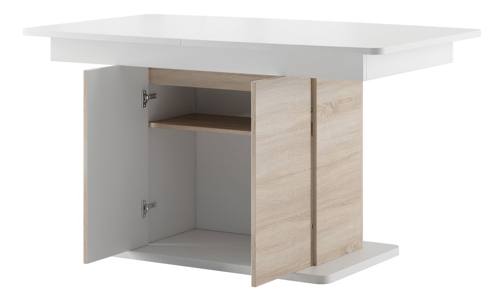 Jídelní stůl Sorred 03 (bílá + dub sonoma) (pro 6 až 8 osob)