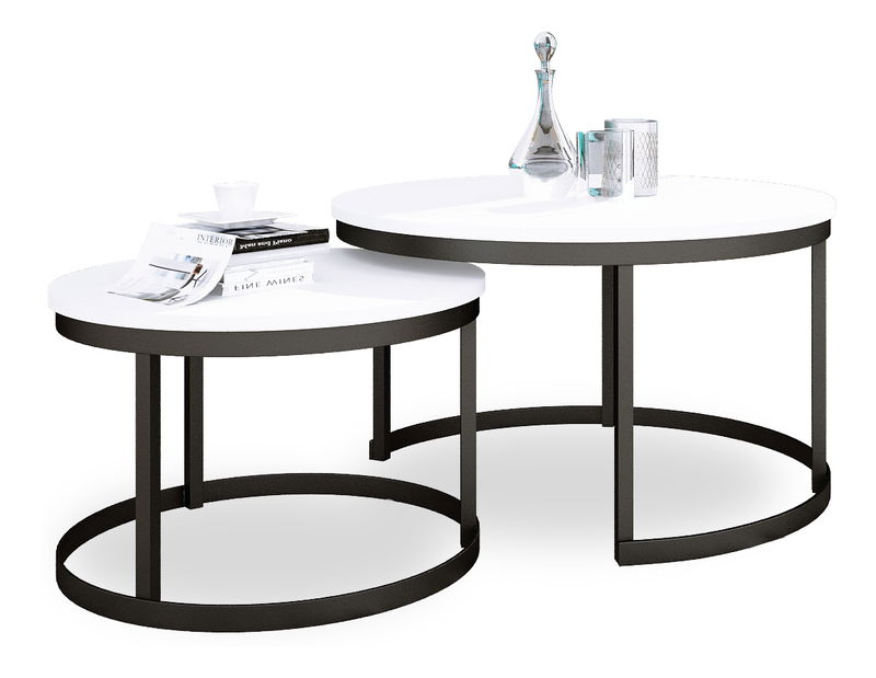 Set 2 ks. konferenčních stolků Otir (černá + bílá)