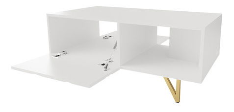 Konferenční stolek Nevatas 2 (bílá + bílá lesklá)