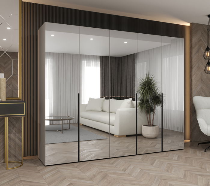 Šatní skříň 250 cm Alice 3 (kašmír + černá)