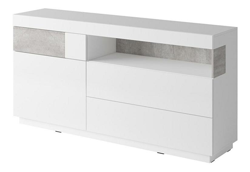 Komoda Stacey Typ 47 (beton + bílá)