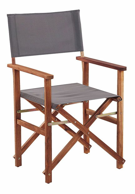 Set 2 ks zahradních lehátek s náhradními potahy Ciala (tmavé akáciové dřevo + vzor plameňáků)