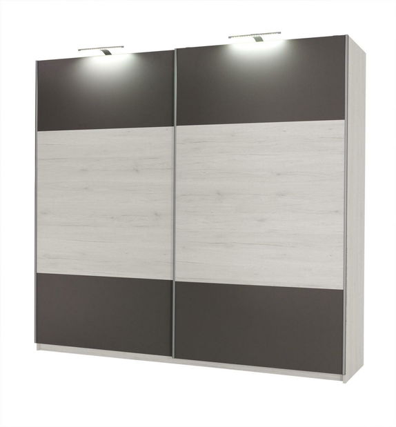 Šatní skříň Daphis 1 G (borovice norská) (s LED osvětlením)