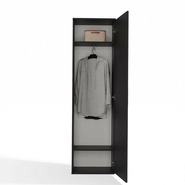 Šatní skříň Dialogos 1 (černá) (se zrcadlem)