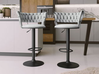 Set barových židlí Archie DC-1141/CM (černá + šedá)