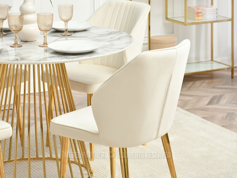 Židle Greta K (krémová + zlatá)