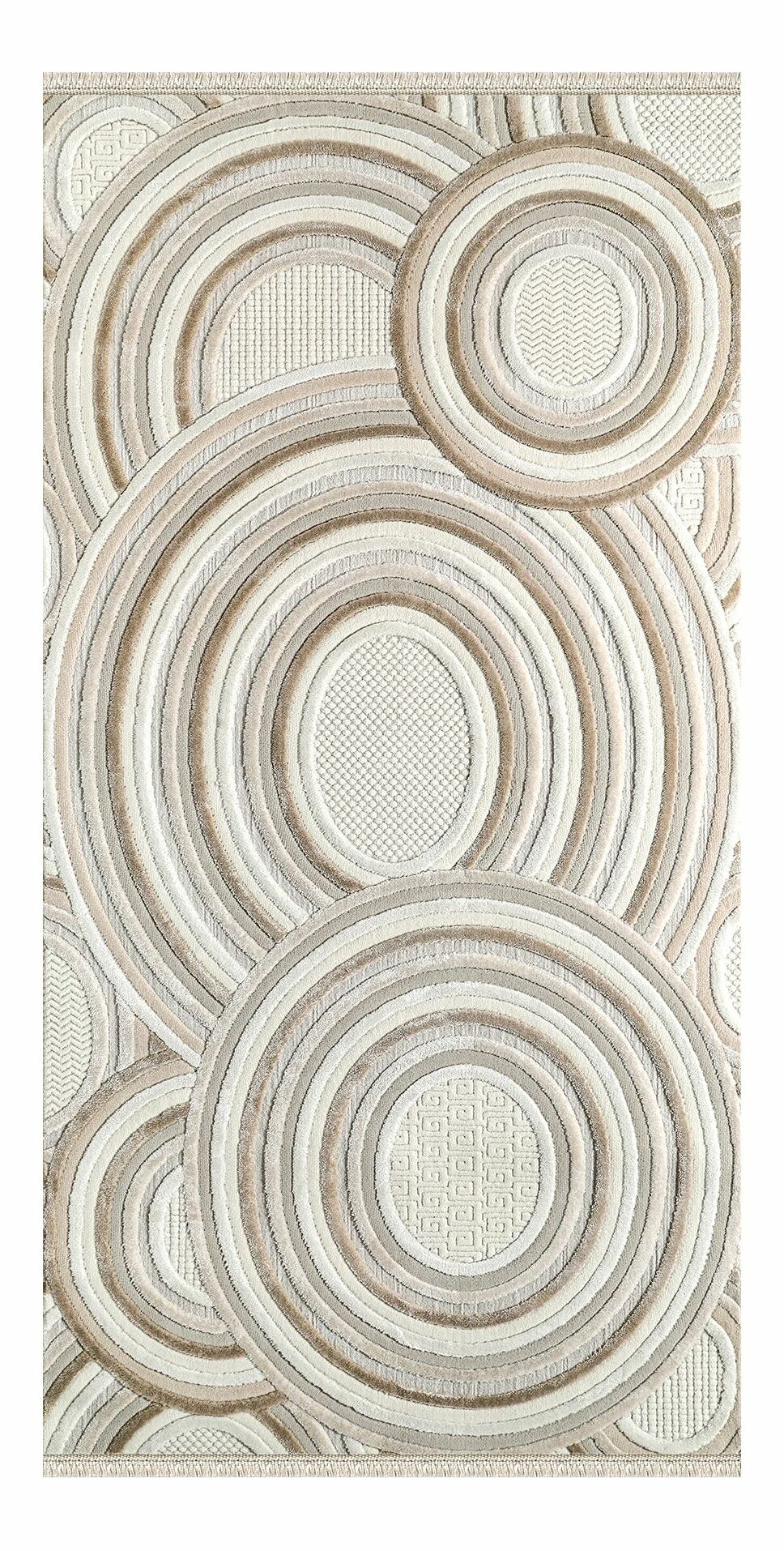 Koberec 80 x 300 cm Amora (béžová + bílá)