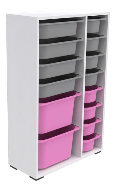 Organizér na hračky Dremonka 7 (bílá + šedá + růžová)