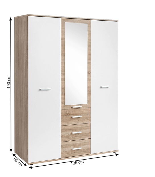 Šatní skříň Ericus Typ 01 3D Bílá