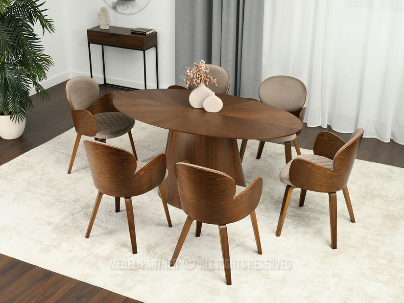 Židle Aimee K (béžová + ořech)