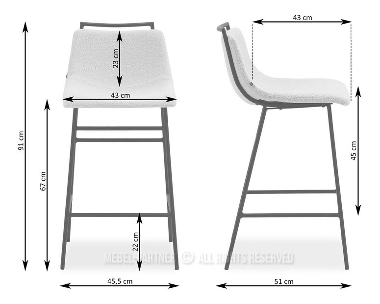Židle Sara (krémová + černá)