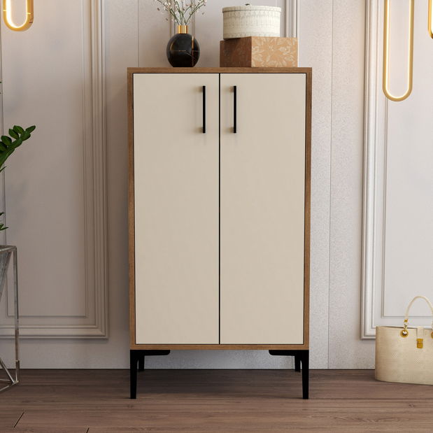 Skříňka na boty Praga 1 (Ořech + Krémová)