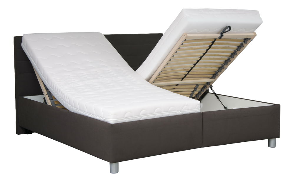 Manželská postel 180 cm Blanář Mirka (tmavošedá) (s roštem a matrací NELLY)