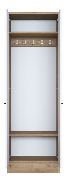 Šatní skříň Bivake 1 (bílá + ořech)