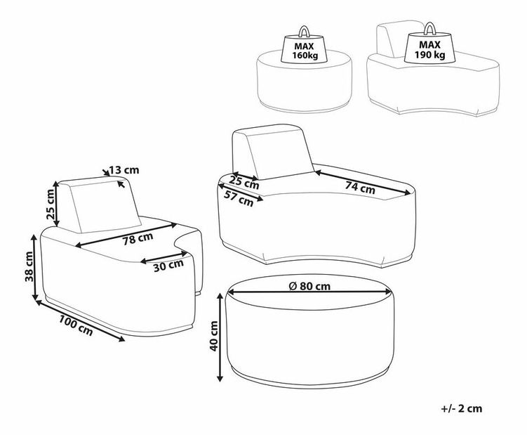 Zahradní sestava Fabry (světle šedá)