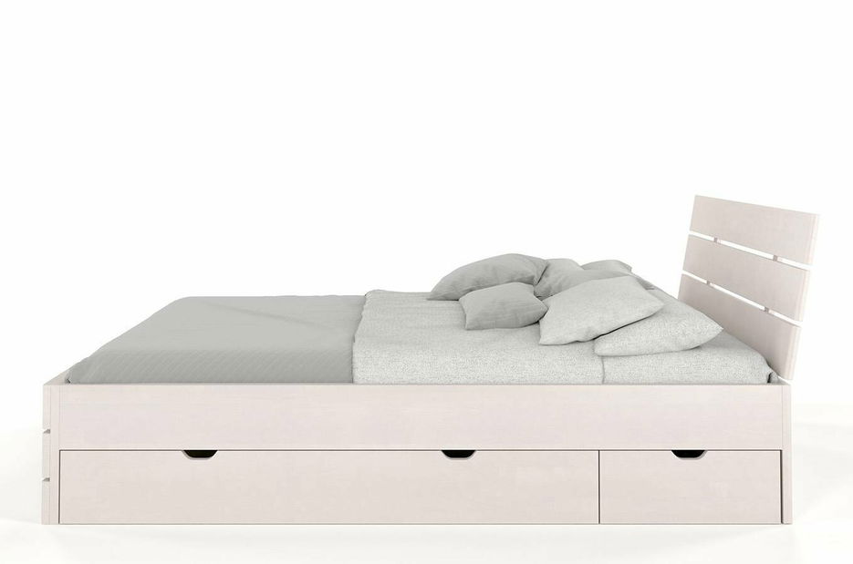 Manželská postel 160 cm Naturlig Lorenskog High Drawers (buk)