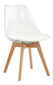 Jídelní židle Bralla 2 (transparentní + buk + bílá)