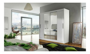 Skříň s posuvnými dveřmi Lena II (bílá) (bez osvětlení)