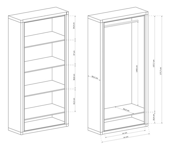 Šatní skříň Douglas 20 (dub sonoma)