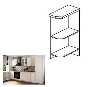 Dolní kuchyňský regál D25PZP Sillina (bílá)