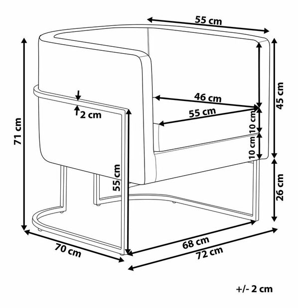 Křeslo SIKA (zamat) (modrá)