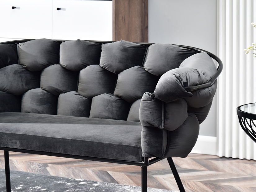 Pohovka dvousedačka Pegaban (grafitová + černá)