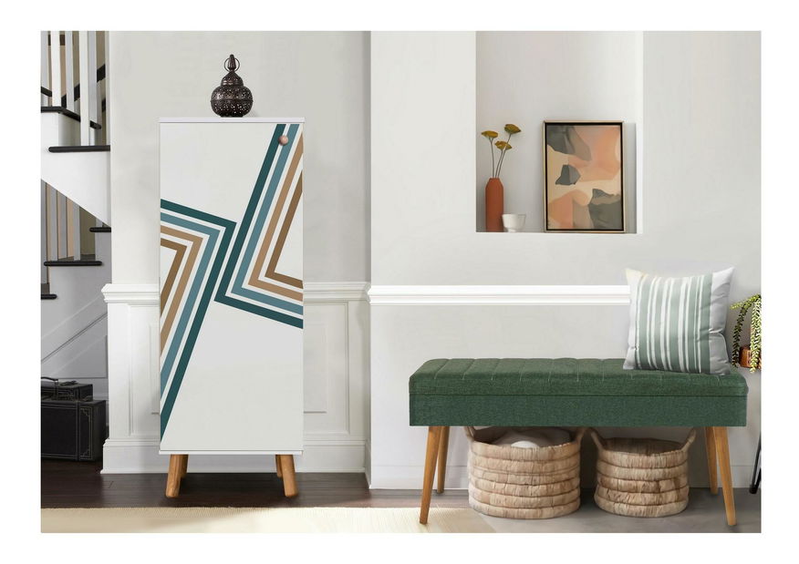 Předsíňová sestava Beside 49 (bílá + zelená)