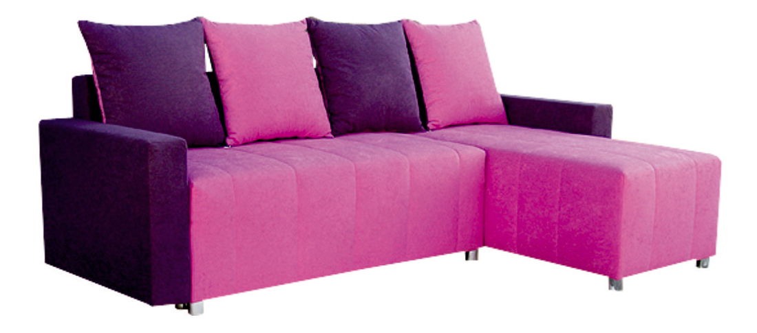 Rohová sedací souprava Filip 2 (růžová + fialová)