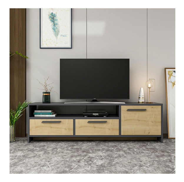 TV stolek/skříňka Pimake (dub + antracit)