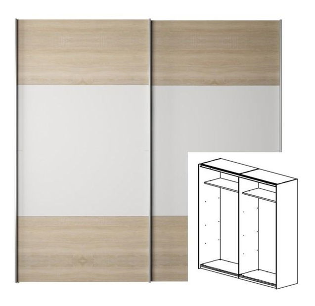 Šatní skříň Gaila (dub sonoma + bílá)