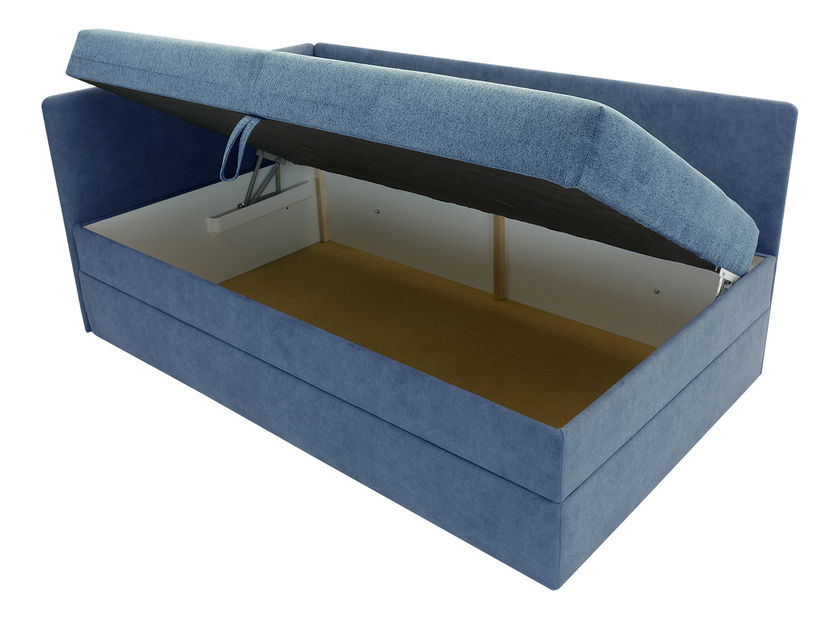 Jednolůžková postel 110 cm Optoman (modrá) (s roštem a matracem) (s úl. prostorem)
