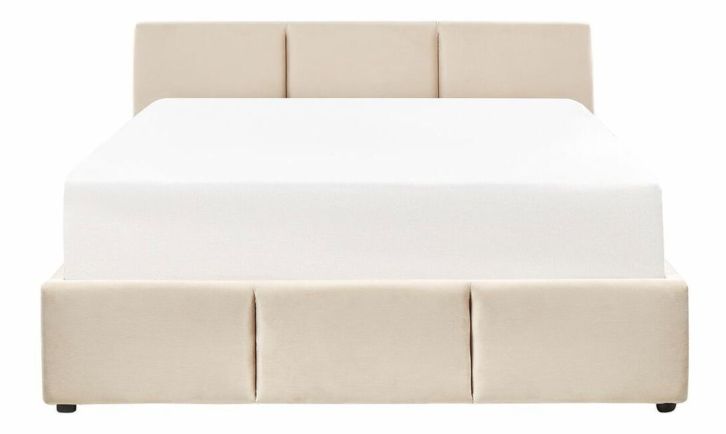 Manželská postel 180 cm Belize (béžová) (s roštem) (s úl. prostorem)