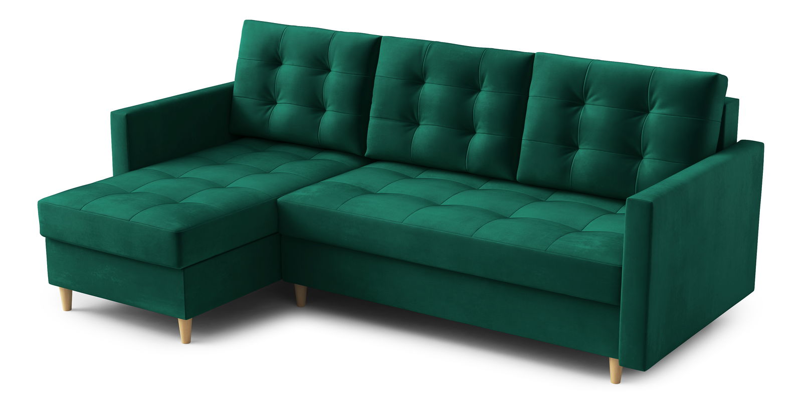 Rohová sedací souprava Divas (L) (tmavě zelená)