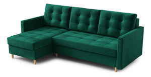 Rohová sedací souprava Divas (L) (tmavě zelená)