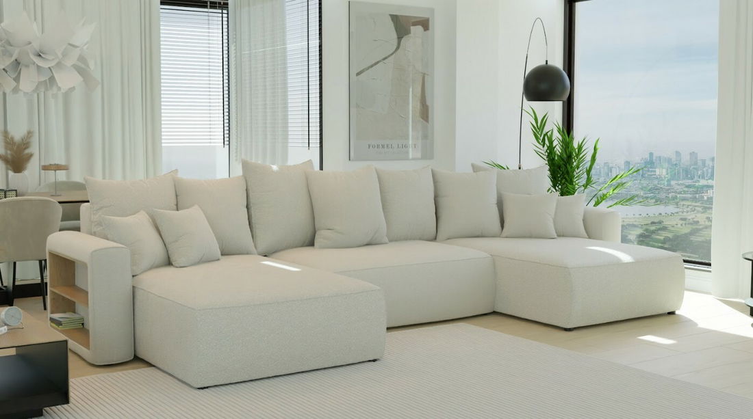 Rohová sedačka Napolia U (béžová) (P)