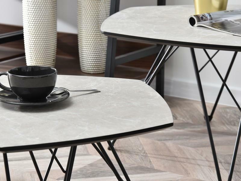 Konferenční stolek Petal Xl (šedá + černá)