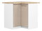 Rohová dolní kuchyňská skříňka Ozara S90 90 (bílá + cappuccino lesk)