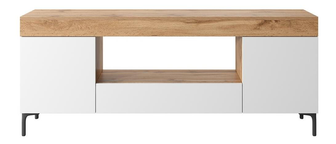 TV skříňka/stolek Giuseppo (s osvětlením) (dub lancaster + bílá)