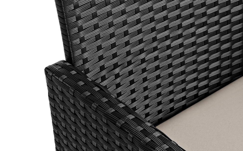 Sada zahradního nábytku 2+1+1 Devon (černá + béžová)