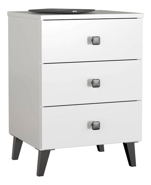 Noční stolek Mercados (bílá + černá)