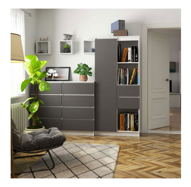 Regál Rizwan (bílá + šedá)