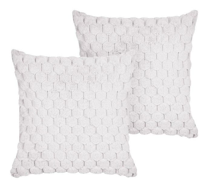 Sada 2 ozdobných polštářů 43 x 43 cm Pur (bílá)