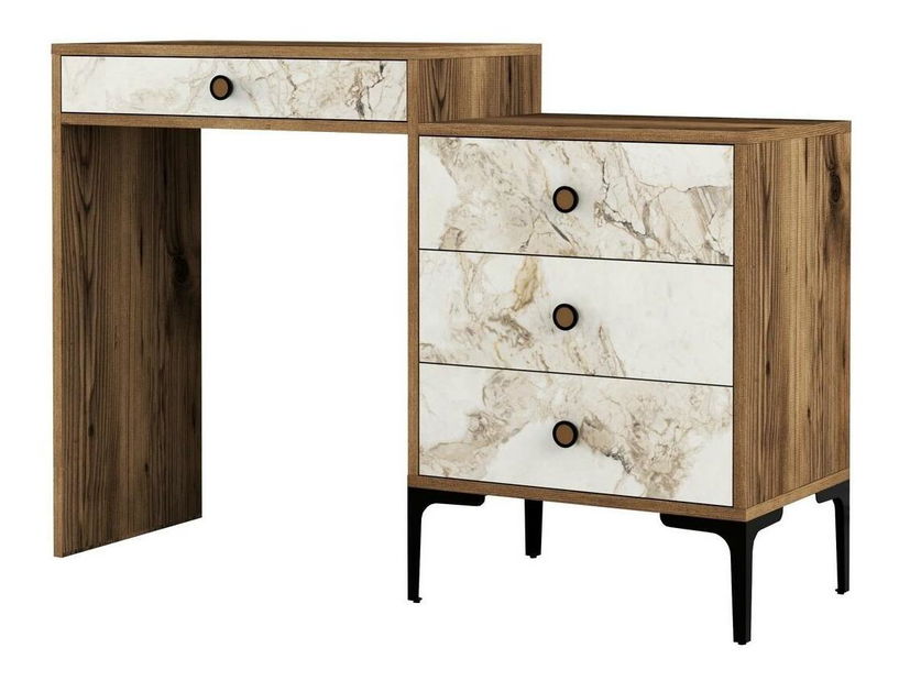 Toaletní stolek Logan 2 (ořechová + bílá)