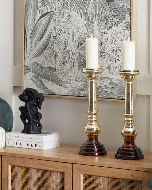 Set 2 svícnů 40 cm Imara (zlatá)