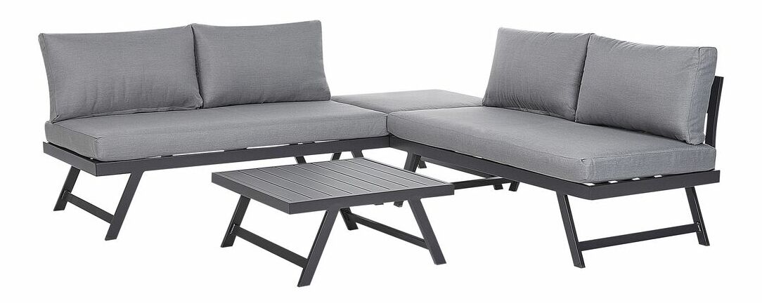 Rohová zahradní pohovka Charlota (šedá)