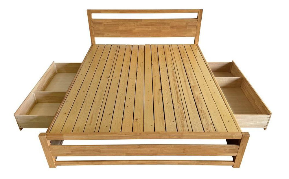 Manželská postel 180 cm Senalan (přírodní) (s roštem) (s úl. prostorem)