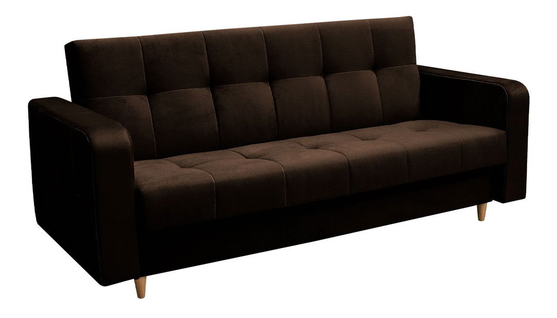 Rozkládací pohovka Solvetana (tmavě hnědá) (s úl. prostorem)