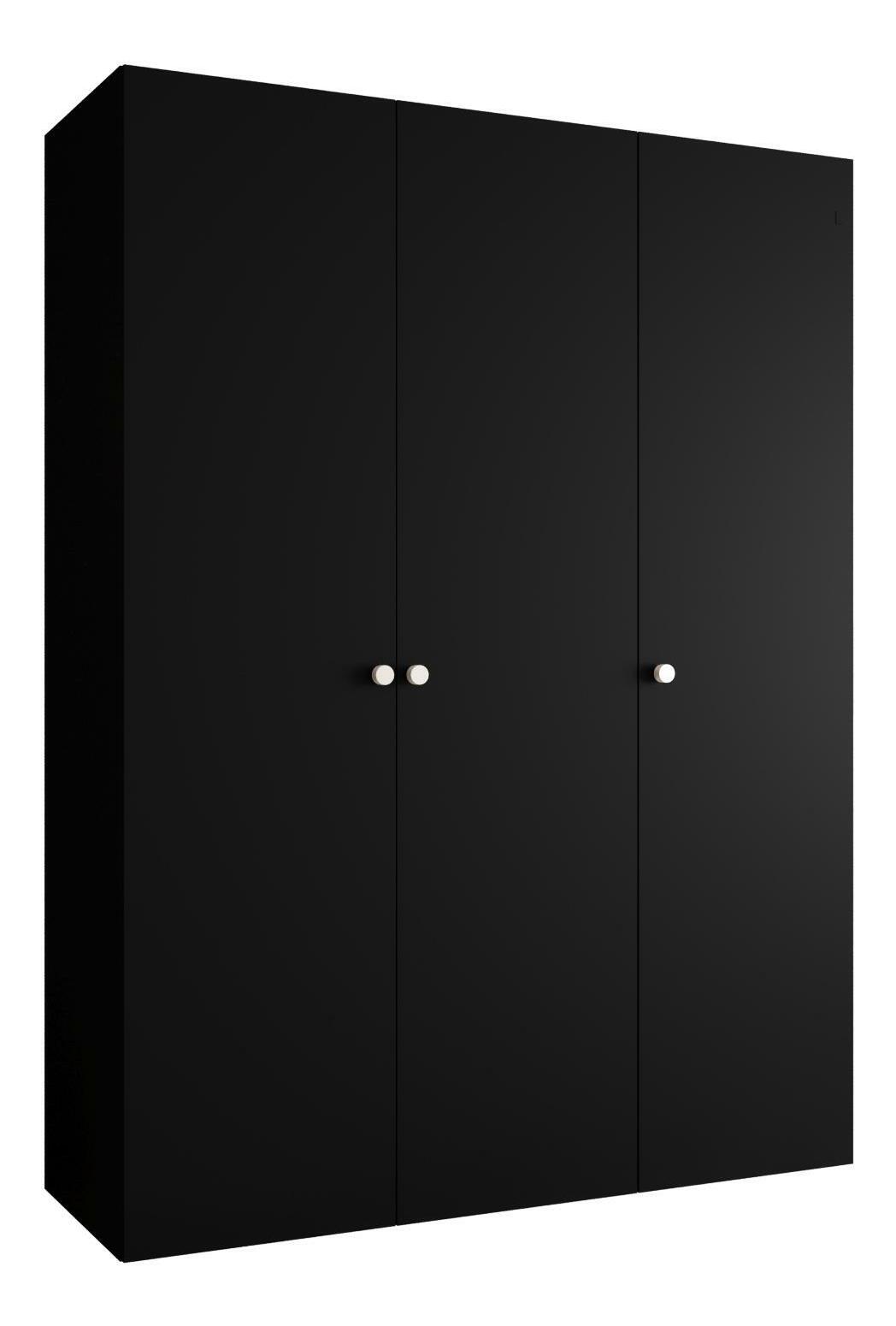 Šatní skříň 150 cm Parna 1 (černá + stříbrná)