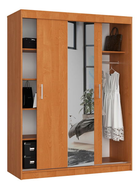 Šatní skříň Clotilde (olše) (se zrcadlem)